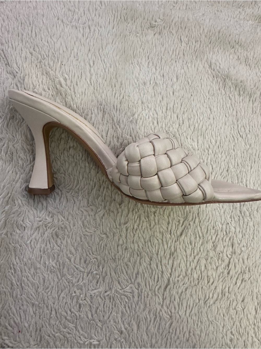 ALDO Women's Cream Braided Slide Heels Size 6.5 - Picture 3 of 6